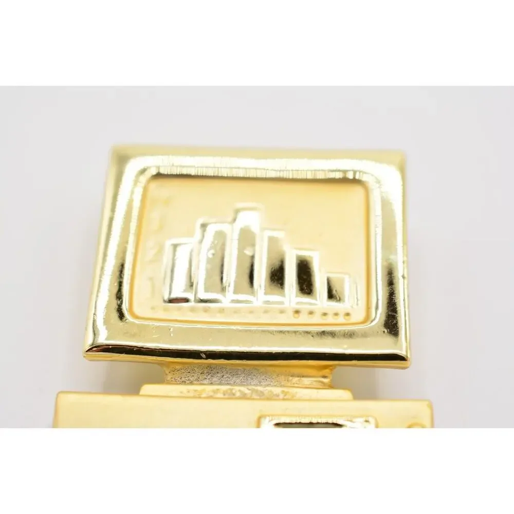 AJC Vintage Computer Pin Brooch Desktop Charts Graphs Signed NOS 1980s BinA10